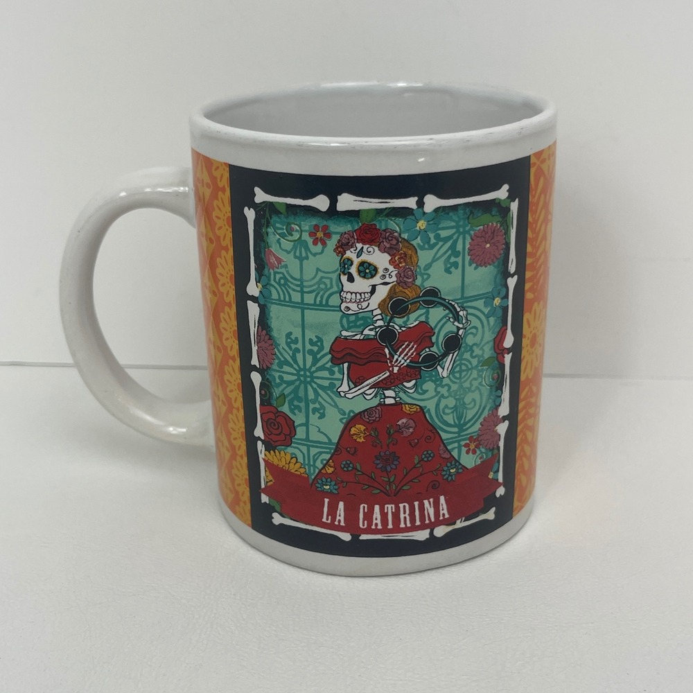 CocinaWare Coffee Mug La Catrina Day of the Dead Stoneware Multicolor Graphic